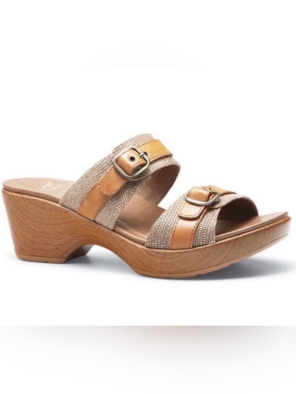 Dansko Jessie Sand Lizard Buckle Leather Heeled Sandals- Sz 9 US/ EU 39